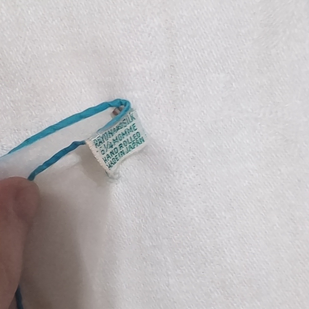 Vintage Momme Rayon Silk White Floral Square Scarf Hanky - Picture 3 of 4